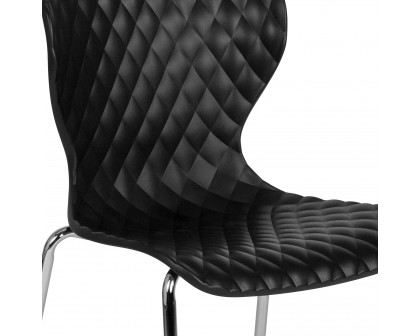 BLNK Lowell Plastic Contemporary Design Stack Chair - Black