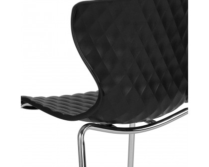 BLNK Lowell Plastic Contemporary Design Stack Chair - Black