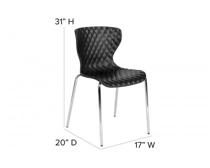 BLNK Lowell Plastic Contemporary Design Stack Chair - Black