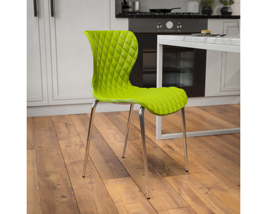 BLNK Lowell Plastic Contemporary Design Stack Chair - Citrus Green