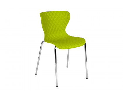 BLNK Lowell Plastic Contemporary Design Stack Chair - Citrus Green