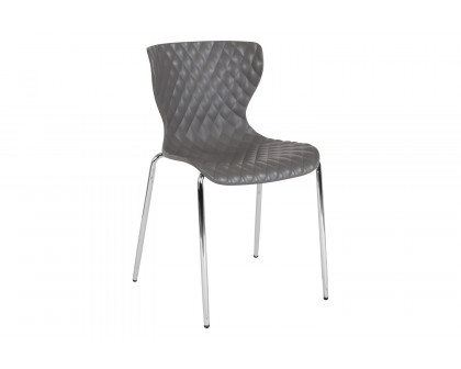 BLNK Lowell Plastic Contemporary Design Stack Chair - Gray