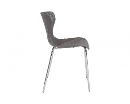 BLNK Lowell Plastic Contemporary Design Stack Chair - Gray