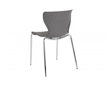 BLNK Lowell Plastic Contemporary Design Stack Chair - Gray