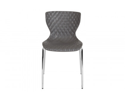 BLNK Lowell Plastic Contemporary Design Stack Chair - Gray