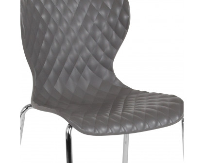 BLNK Lowell Plastic Contemporary Design Stack Chair - Gray