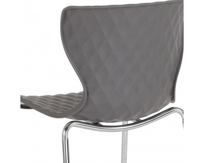 BLNK Lowell Plastic Contemporary Design Stack Chair - Gray