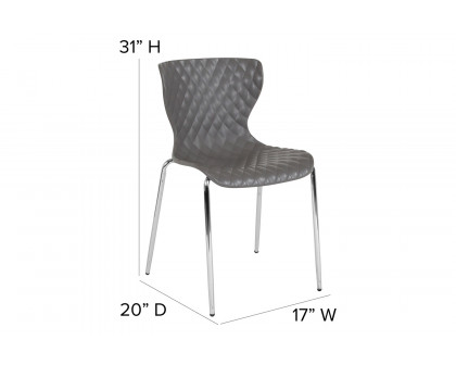 BLNK Lowell Plastic Contemporary Design Stack Chair - Gray