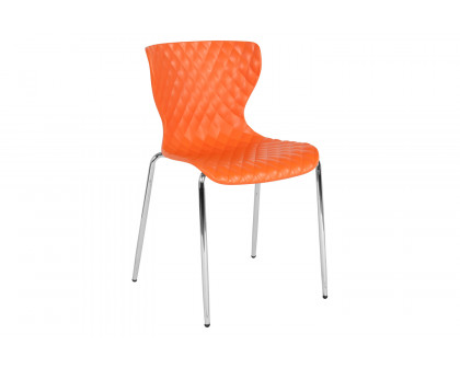 BLNK Lowell Plastic Contemporary Design Stack Chair - Orange