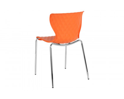 BLNK Lowell Plastic Contemporary Design Stack Chair - Orange