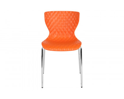 BLNK Lowell Plastic Contemporary Design Stack Chair - Orange