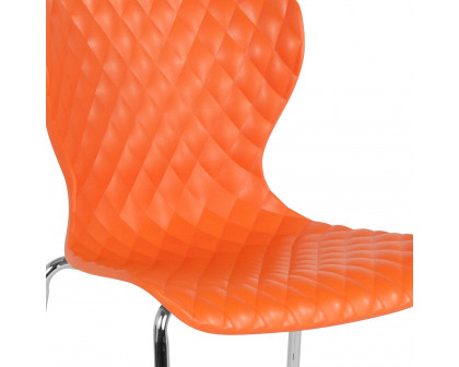 BLNK Lowell Plastic Contemporary Design Stack Chair - Orange