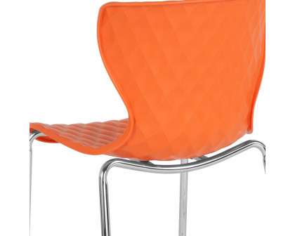 BLNK Lowell Plastic Contemporary Design Stack Chair - Orange