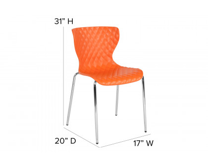 BLNK Lowell Plastic Contemporary Design Stack Chair - Orange