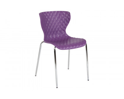 BLNK Lowell Plastic Contemporary Design Stack Chair - Purple