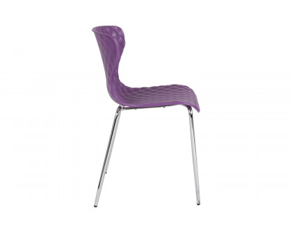 BLNK Lowell Plastic Contemporary Design Stack Chair - Purple