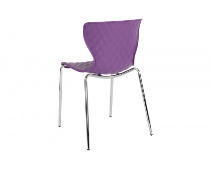 BLNK Lowell Plastic Contemporary Design Stack Chair - Purple