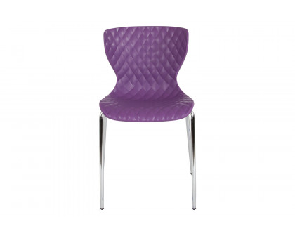 BLNK Lowell Plastic Contemporary Design Stack Chair - Purple