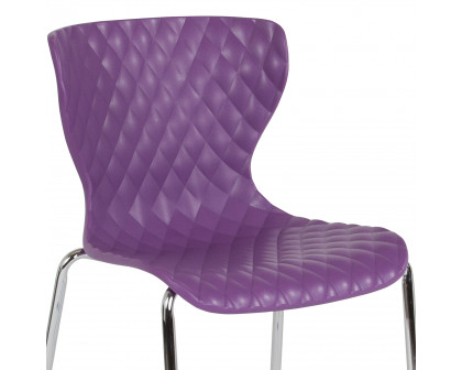 BLNK Lowell Plastic Contemporary Design Stack Chair - Purple