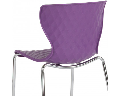 BLNK Lowell Plastic Contemporary Design Stack Chair - Purple