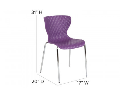 BLNK Lowell Plastic Contemporary Design Stack Chair - Purple