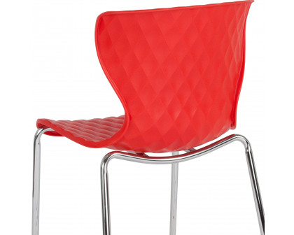 BLNK Lowell Plastic Contemporary Design Stack Chair - Red