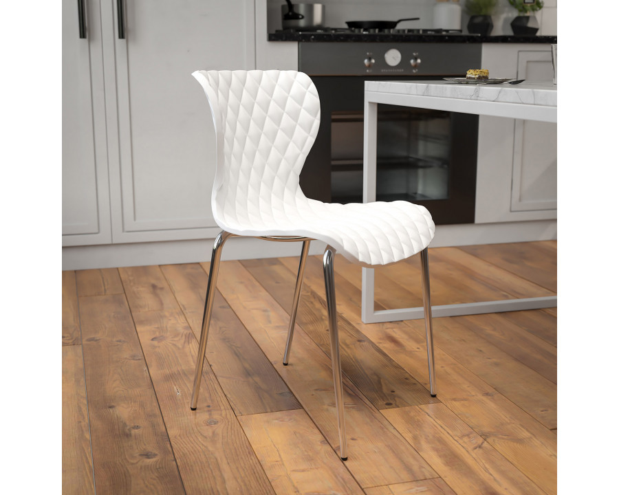 BLNK Lowell Plastic Contemporary Design Stack Chair - White