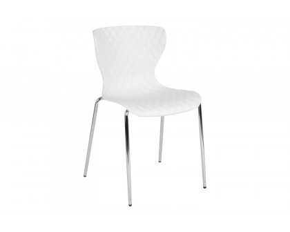 BLNK Lowell Plastic Contemporary Design Stack Chair - White