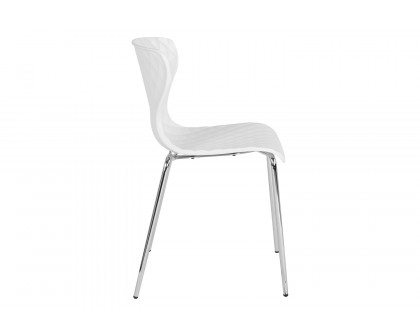 BLNK Lowell Plastic Contemporary Design Stack Chair - White