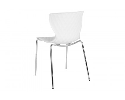 BLNK Lowell Plastic Contemporary Design Stack Chair - White