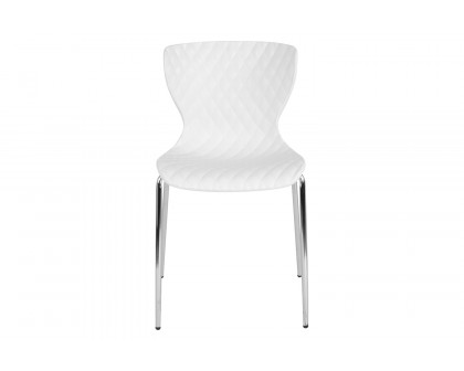 BLNK Lowell Plastic Contemporary Design Stack Chair - White