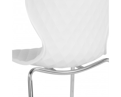 BLNK Lowell Plastic Contemporary Design Stack Chair - White