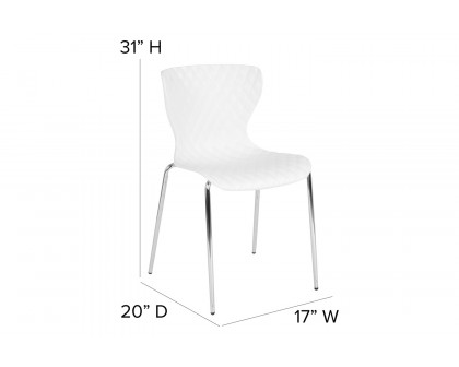 BLNK Lowell Plastic Contemporary Design Stack Chair - White