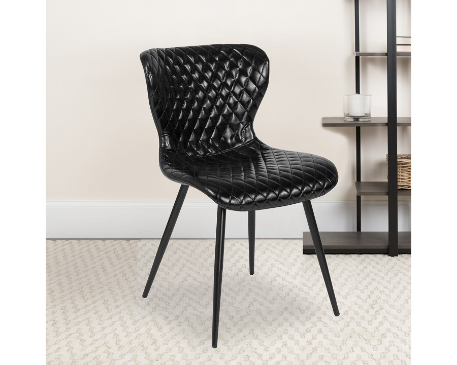 BLNK - Bristol Contemporary Upholstered Chair in Black Vinyl