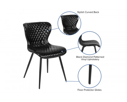 BLNK - Bristol Contemporary Upholstered Chair in Black Vinyl