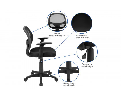 BLNK - Mallard Mid-Back Mesh Swivel Ergonomic Task Office Chair with T-Arms