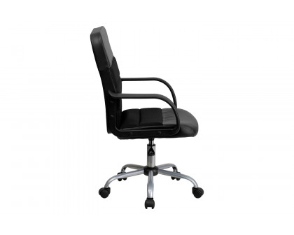 BLNK - Manor LeatherSoft Mid-Back Mesh Swivel Task Office Chair with Arms