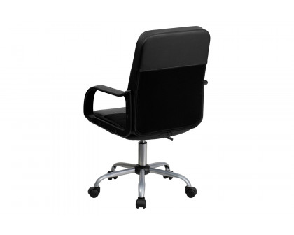 BLNK - Manor LeatherSoft Mid-Back Mesh Swivel Task Office Chair with Arms