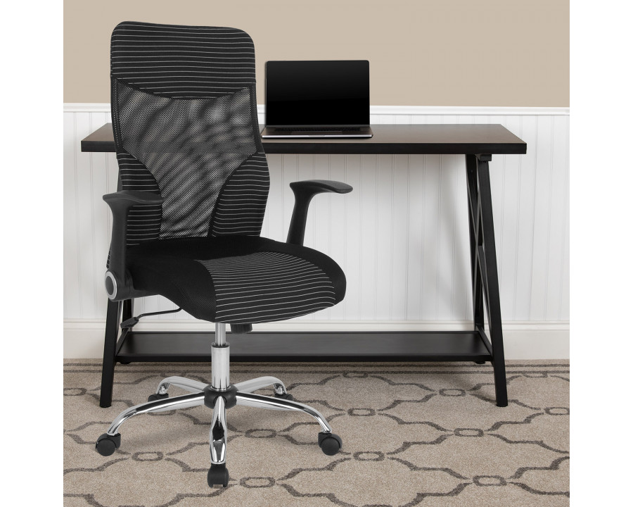 BLNK - Milford High-Back Ergonomic Office Chair with Contemporary Mesh Design in Black and White