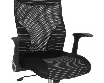 BLNK - Milford High-Back Ergonomic Office Chair with Contemporary Mesh Design in Black and White