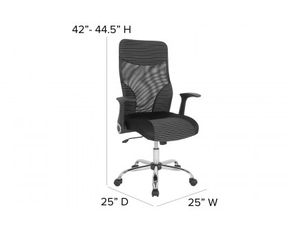 BLNK - Milford High-Back Ergonomic Office Chair with Contemporary Mesh Design in Black and White