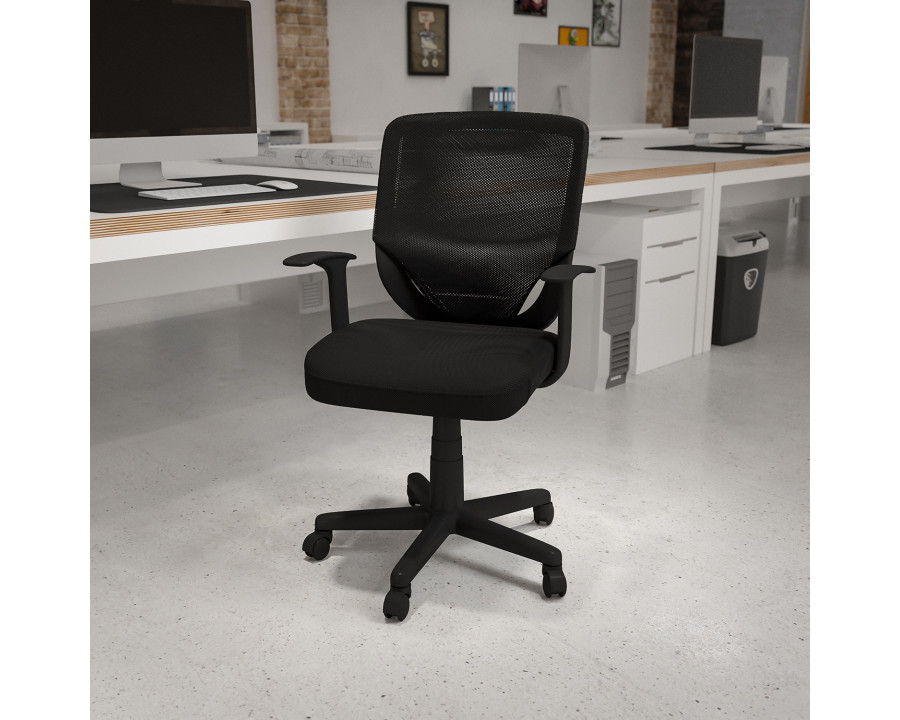 BLNK - Norris Mid-Back Mesh Tapered Back Swivel Task Office Chair with T-Arms