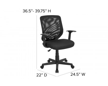 BLNK - Norris Mid-Back Mesh Tapered Back Swivel Task Office Chair with T-Arms