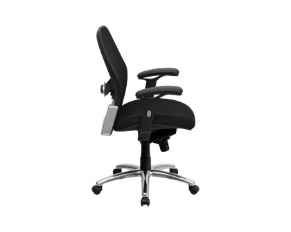 BLNK Albert Mid-Back Black Executive Swivel Office Chair with Adjustable Lumbar and Arms and Knee Tilt Control