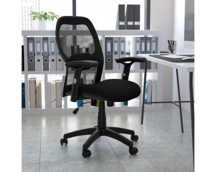 BLNK Albert Mid-Back Black Super Mesh Executive Swivel Office Chair with Adjustable Lumbar and Arms - Mesh