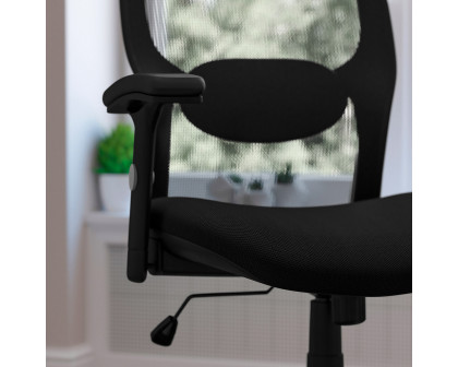 BLNK Albert Mid-Back Black Super Mesh Executive Swivel Office Chair with Adjustable Lumbar and Arms - Mesh