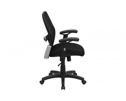 BLNK Albert Mid-Back Black Super Mesh Executive Swivel Office Chair with Adjustable Lumbar and Arms - Mesh