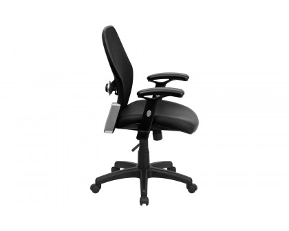 BLNK Albert Mid-Back Black Super Mesh Executive Swivel Office Chair with Adjustable Lumbar and Arms