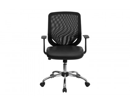 BLNK - Norris Mid-Back Mesh Tapered Back Swivel Task Office Chair with Seat, Chrome Base and T-Arms