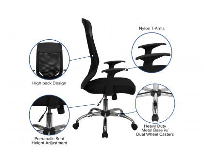 BLNK - Noreen High-Back Mesh Executive Swivel Office Chair with Arms